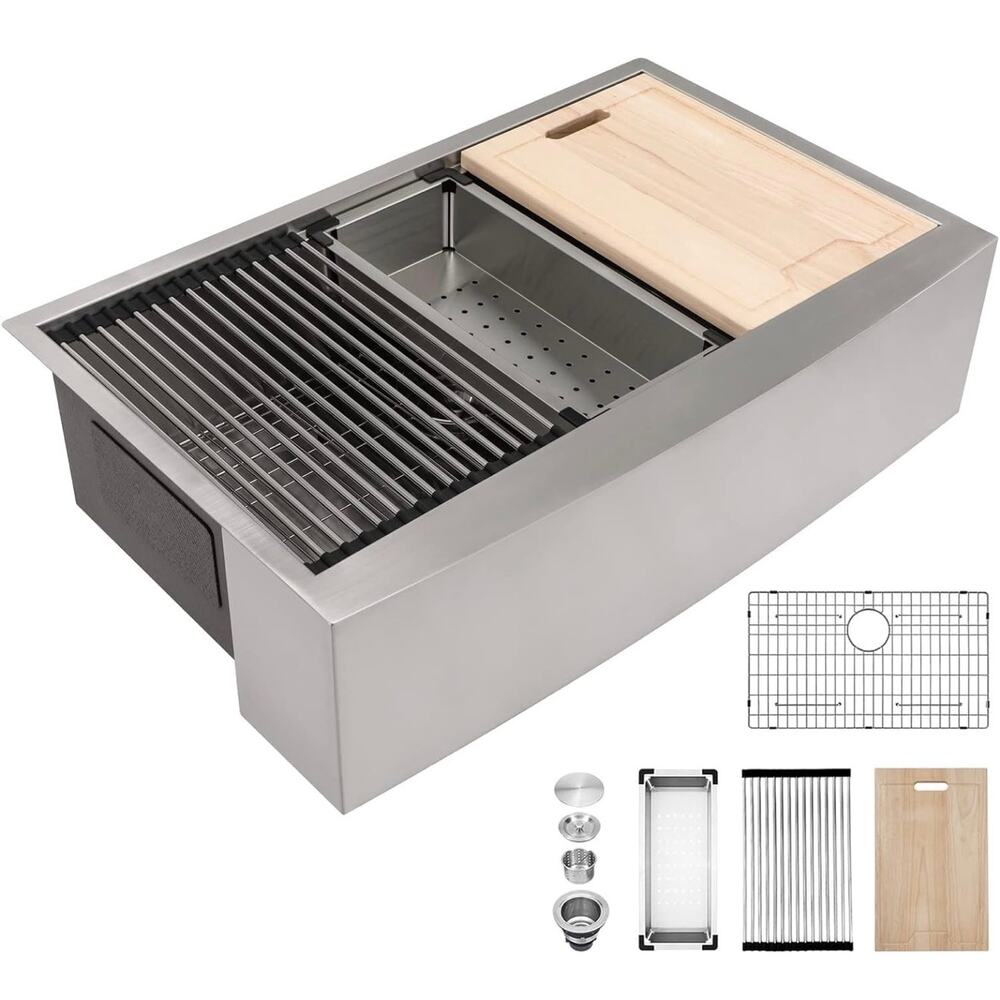 Kichae 30x22” Farmhouse Sink Stainless Steel Apron Front Farm Kitchen Sink, NEW